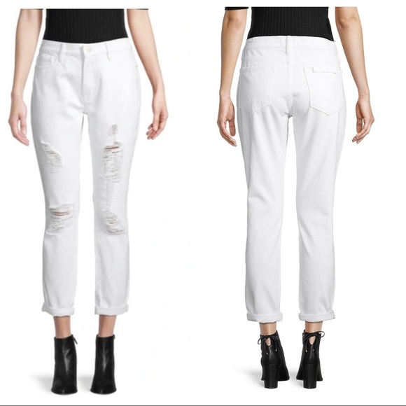 FRAME NWOT Le Garçon Straight Leg Distressed Rolled Cuff Boyfriend Jeans SZ 25 - Picture 15 of 15